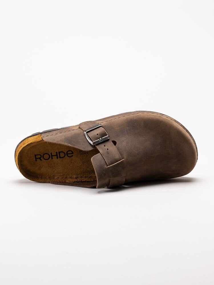 Rohde - Rodigo-H - Mörkbruna slip in sandaler i oljad nubuck