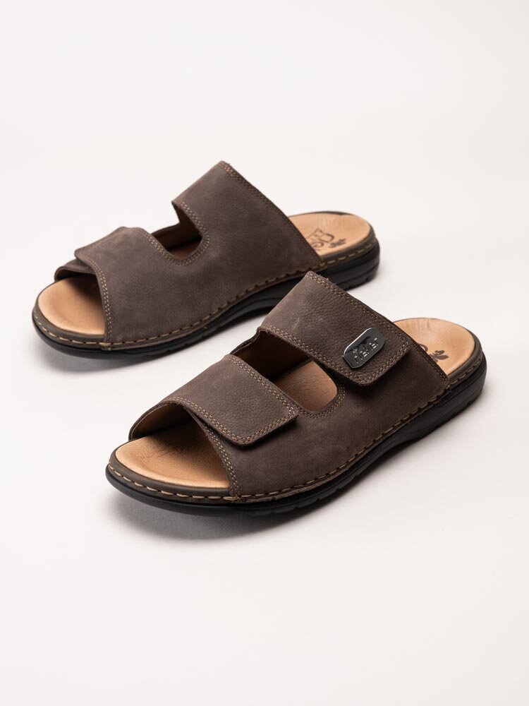 Rieker - Bruna slip in sandaler i oljad nubuck