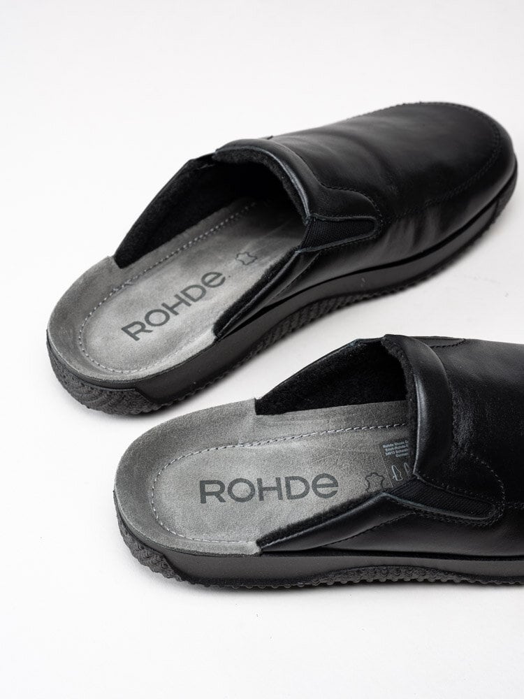 Rohde - Svarta slip in tofflor i skinn
