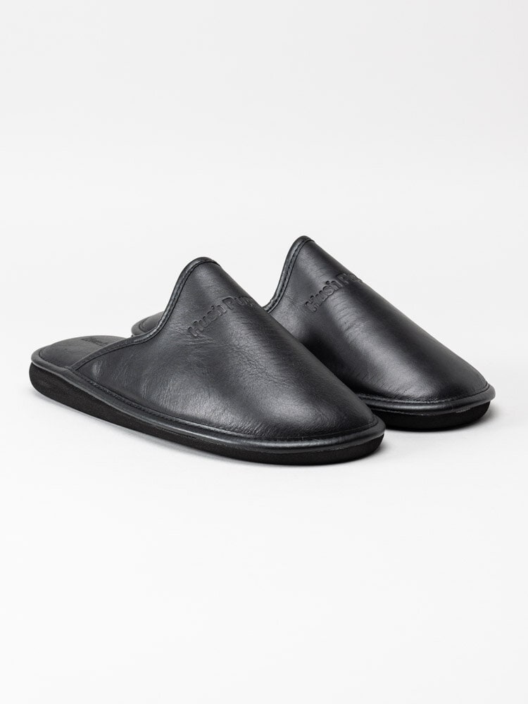 Hush Puppies - Svarta slip in tofflor i skinn