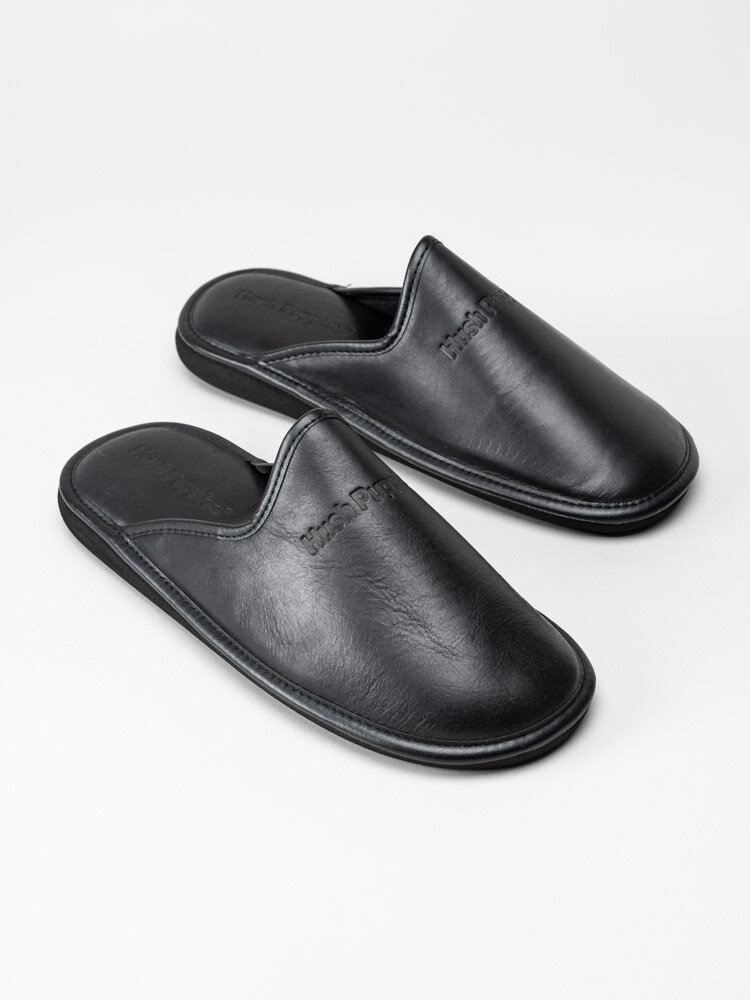 Hush Puppies - Svarta slip in tofflor i skinn