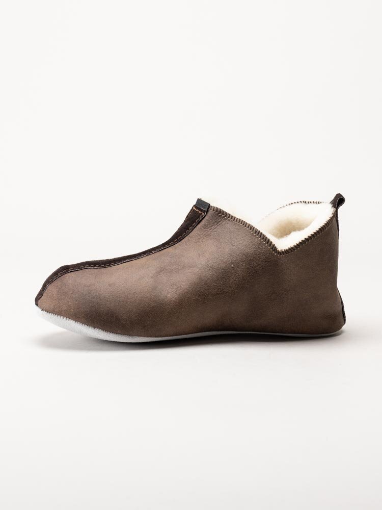 Shepherd - Henrik - Mörkbruna slip on fårskinnstofflor