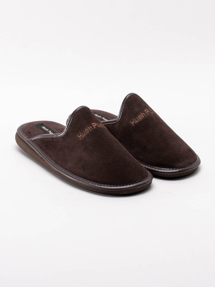 Hush Puppies - Slipper suede - Mörkbruna slip in tofflor