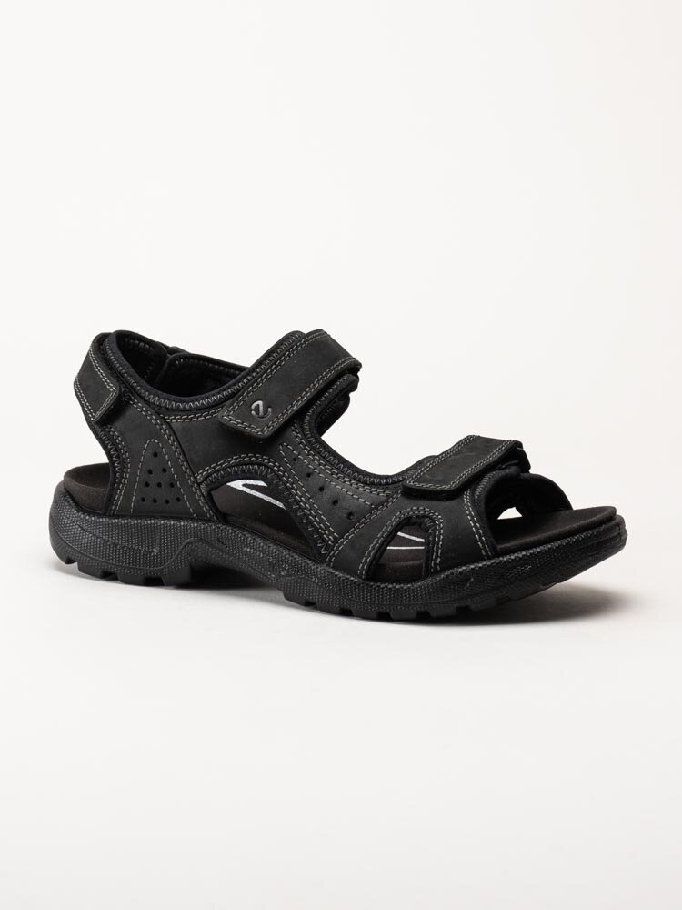 Ecco - Onroads M Sandal 3s - Svarta sportiga sandaler i oljad nubuck