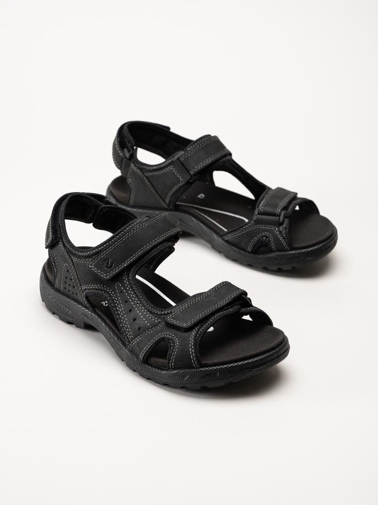 Ecco - Onroads M Sandal 3s - Svarta sportiga sandaler i oljad nubuck