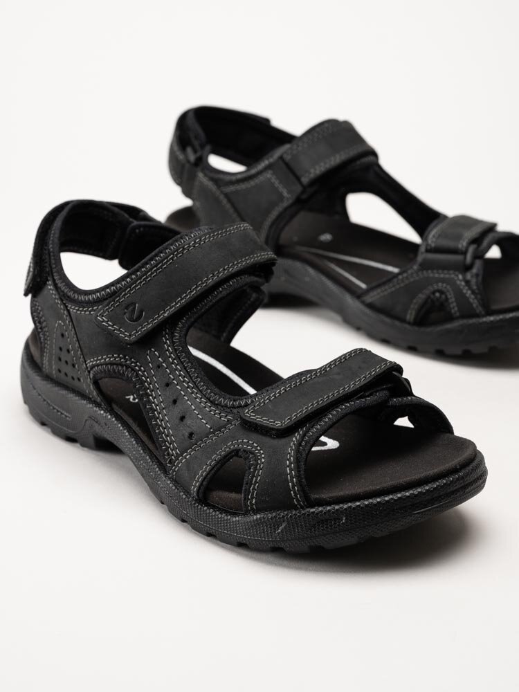 Ecco - Onroads M Sandal 3s - Svarta sportiga sandaler i oljad nubuck