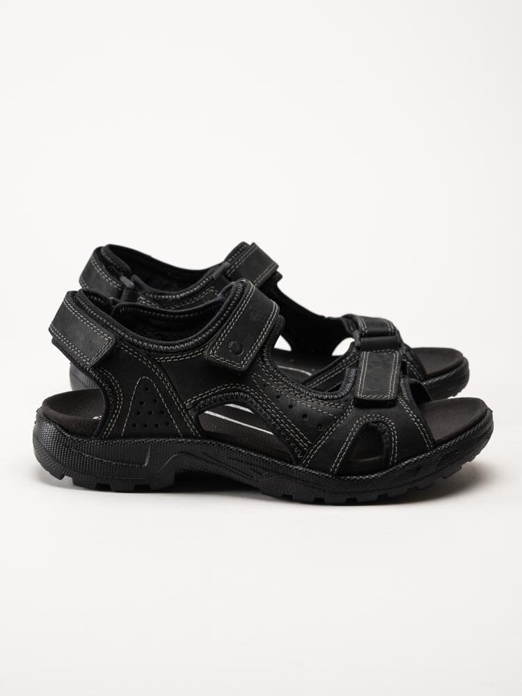 Ecco - Onroads M Sandal 3s - Svarta sportiga sandaler i oljad nubuck