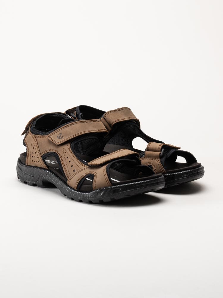 Ecco - Onroads M Sandal 3s - Bruna sportiga sandaler i oljad nubuck