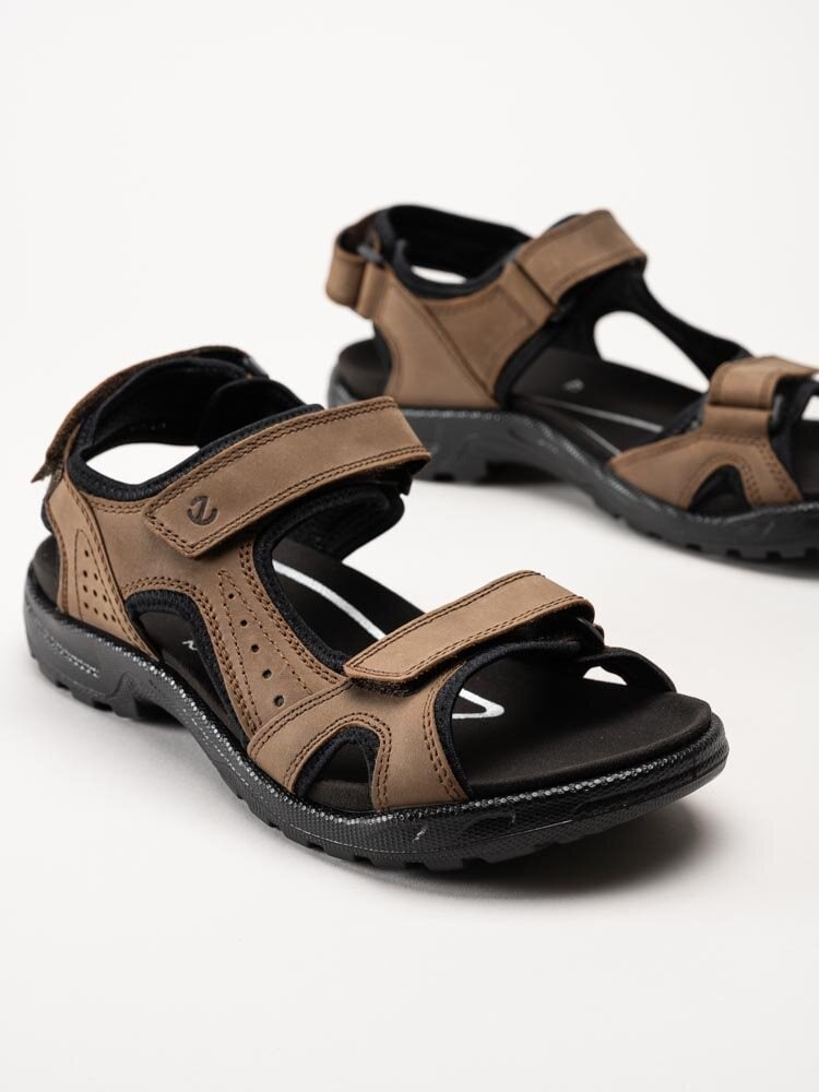 Ecco - Onroads M Sandal 3s - Bruna sportiga sandaler i oljad nubuck