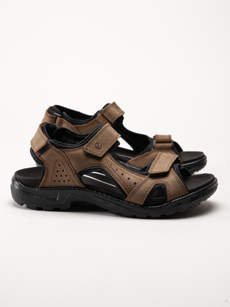 Ecco - Onroads M Sandal 3s - Bruna sportiga sandaler i oljad nubuck