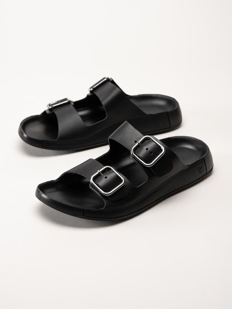 Ecco - Cozmo M Buckle Sandal - Svarta slip in sandaler i skinn