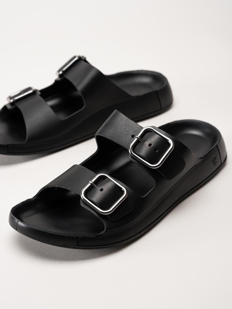 Ecco - Cozmo M Buckle Sandal - Svarta slip in sandaler i skinn