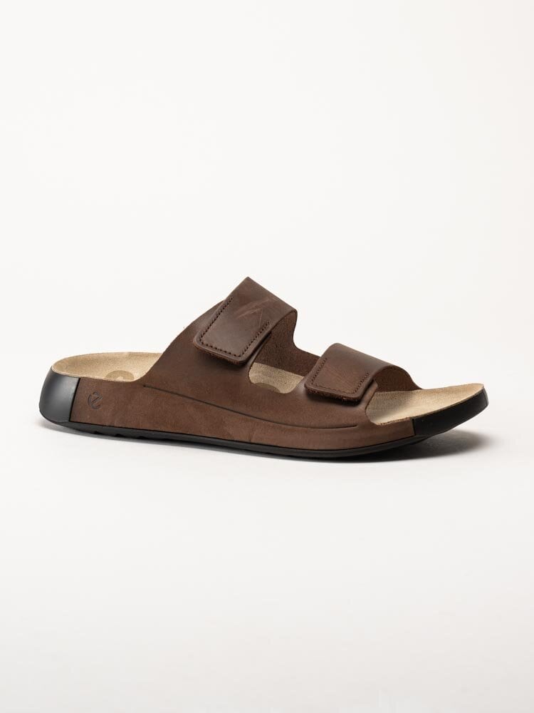 Ecco - Cozmo M Slide - Mörkbruna slip in sandaler i skinn