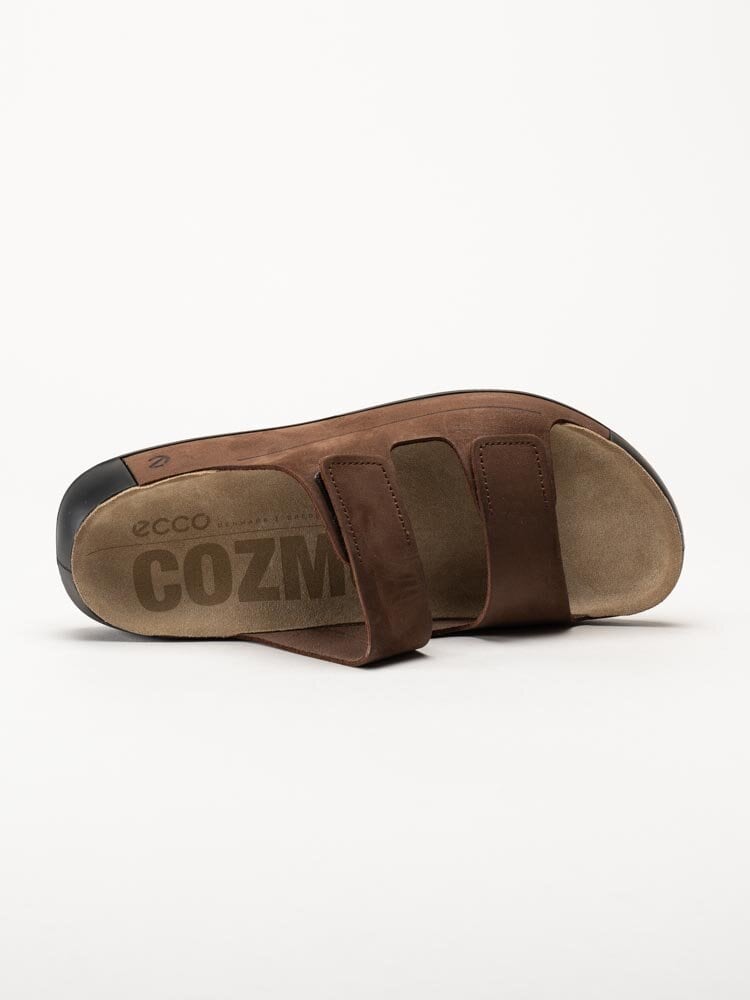 Ecco - Cozmo M Slide - Mörkbruna slip in sandaler i skinn