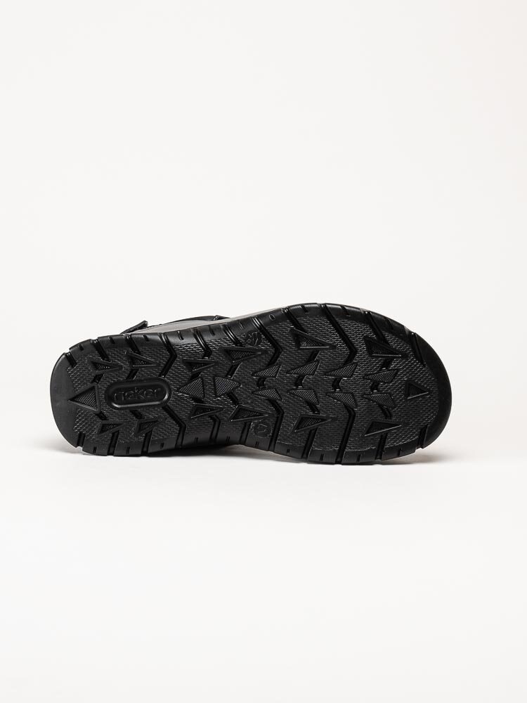 Rieker - Svarta sportiga sandaler i oljad nubuck
