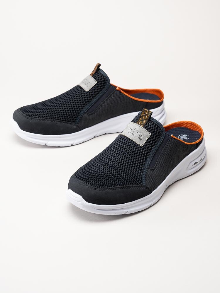 Rieker - Mörkblå slip in skor i textil