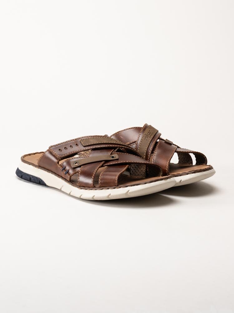 Rieker - Bruna slip in sandaler i skinn