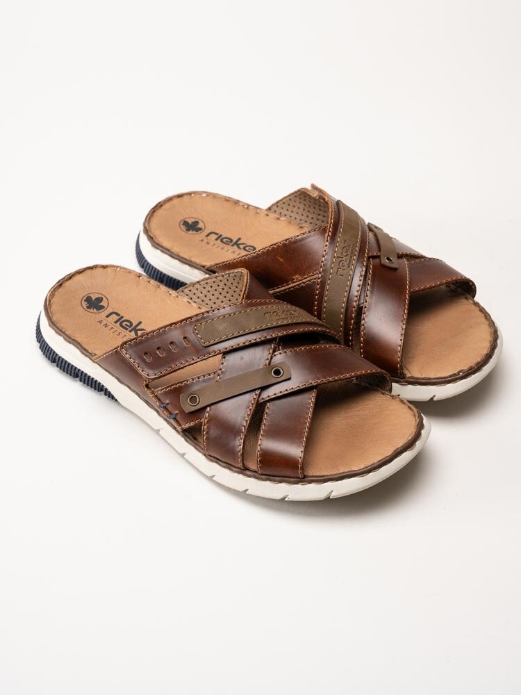 Rieker - Bruna slip in sandaler i skinn