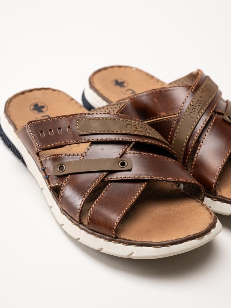 Rieker - Bruna slip in sandaler i skinn