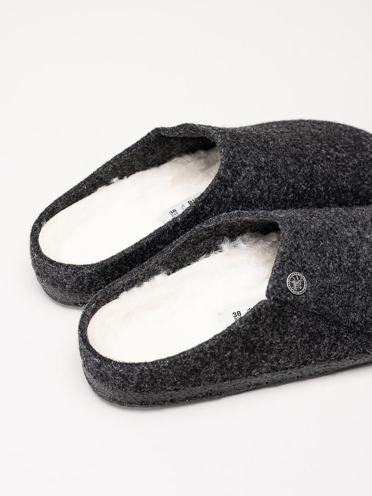 Birkenstock - Zermatt Wool Felt - Mörkgrå slip in tofflor i ull