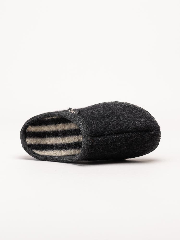 Ulle - Ulle Stripe - Svarta slip in tofflor i ull