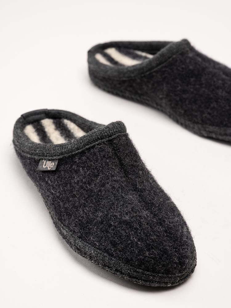 Ulle - Ulle Stripe - Svarta slip in tofflor i ull