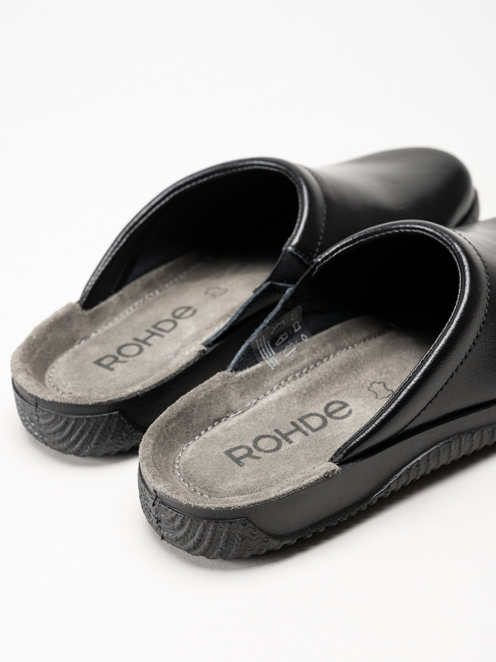 Rohde - Soltau-H - Svarta slip in tofflor i skinn