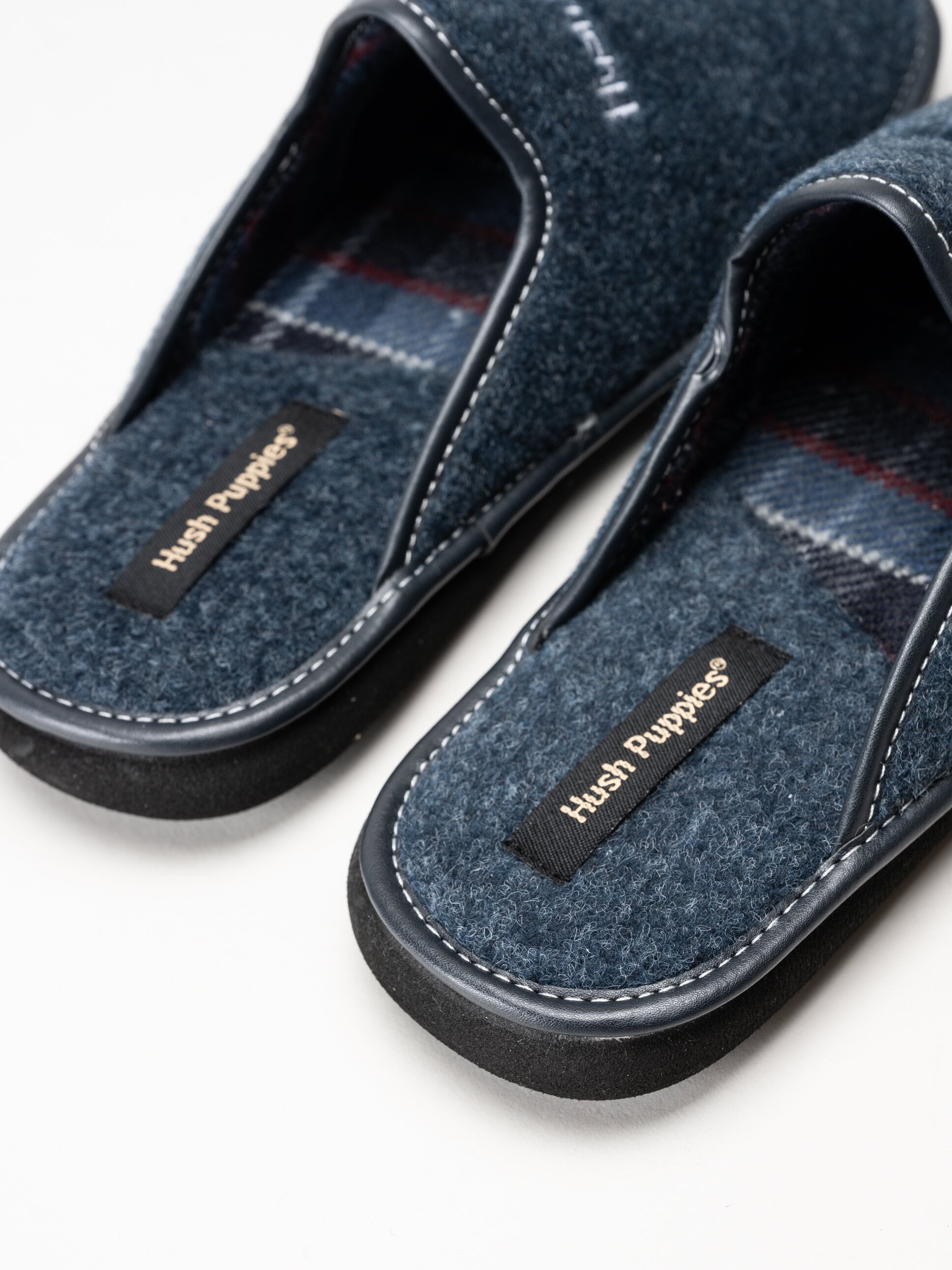 Hush Puppies - Men´s Manuel - Blåa tofflor i filt