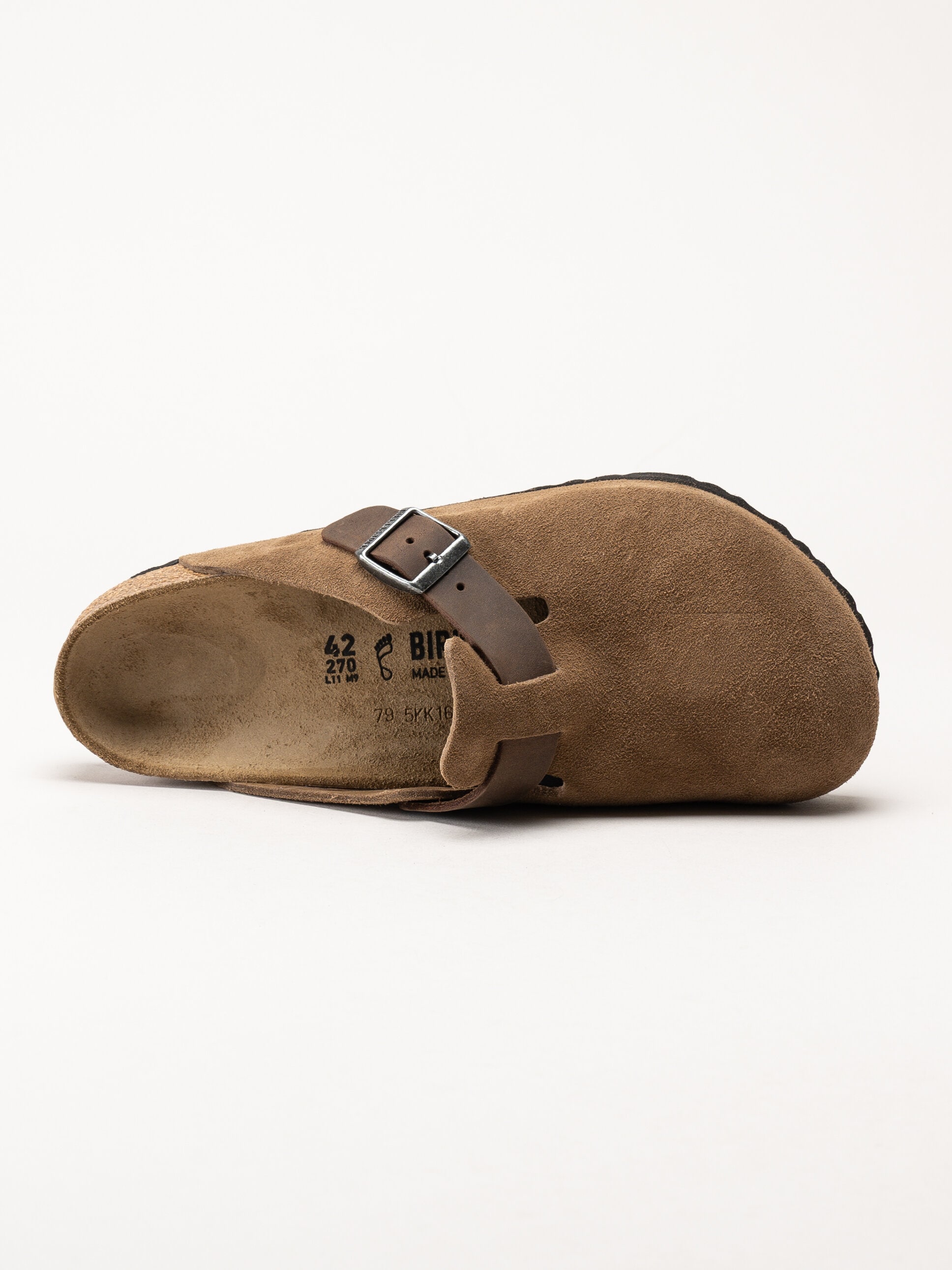 Birkenstock - Arizona Boston suede regular - Bruna slip-in sandaler i mocka