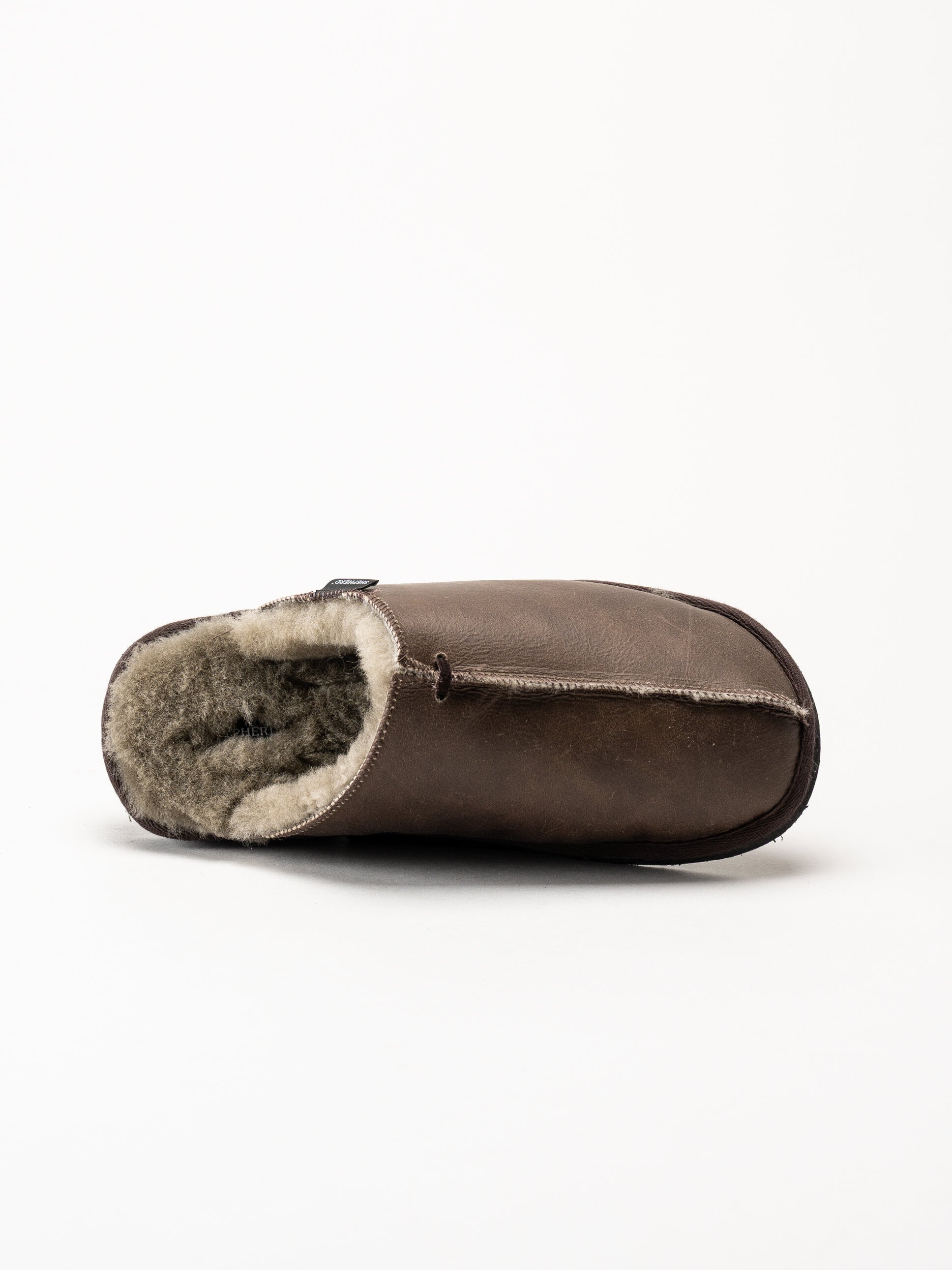 Shepherd - Hugo - Mörkbruna fårskinnstofflor