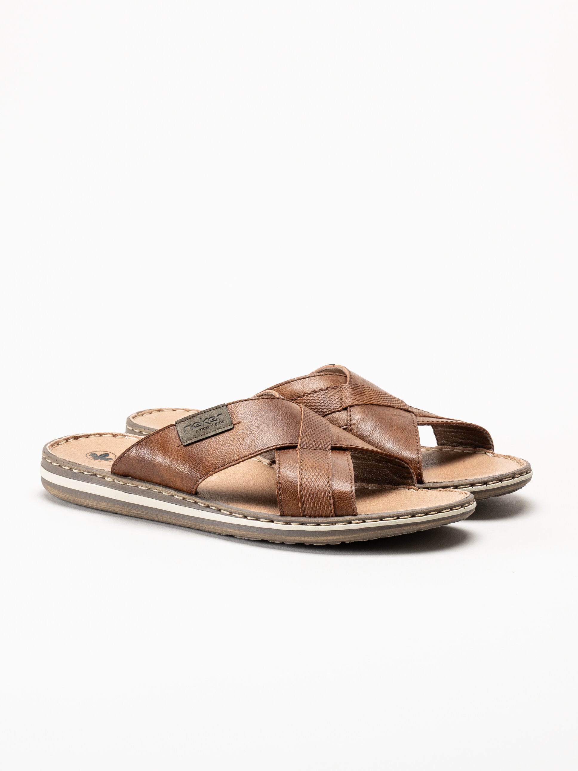 Rieker - Bruna sandaler i skinn