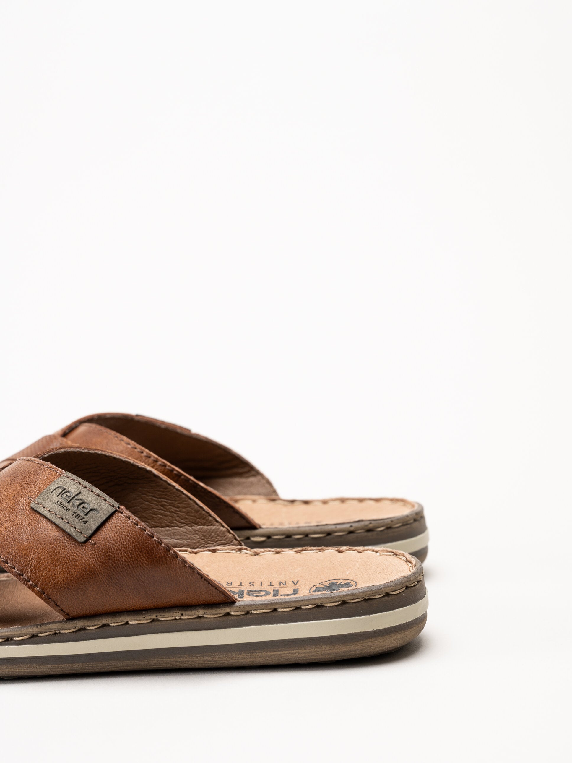 Rieker - Bruna sandaler i skinn