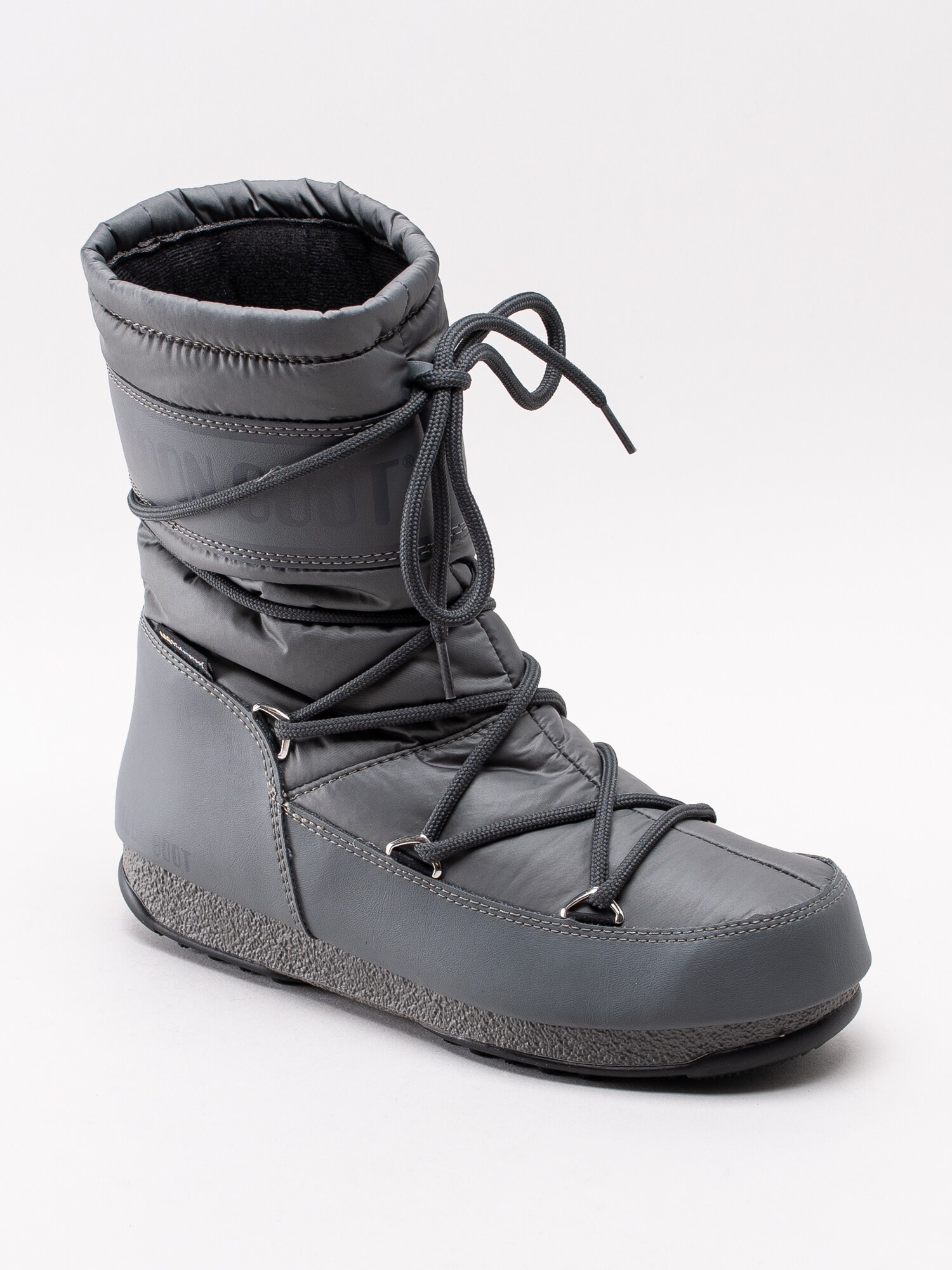 70193015 Moon Boot Mid Nylon WP 965-24009200-006 grå varmfodrade halvhöga vinterstövlar-1