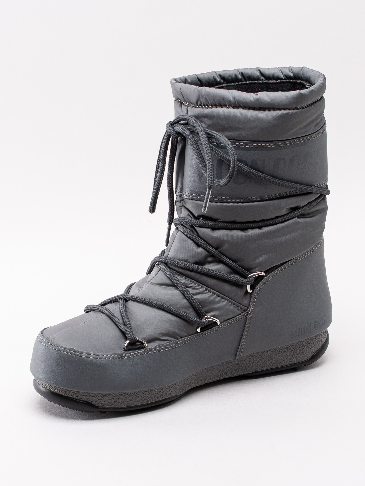 70193015 Moon Boot Mid Nylon WP 965-24009200-006 grå varmfodrade halvhöga vinterstövlar-2