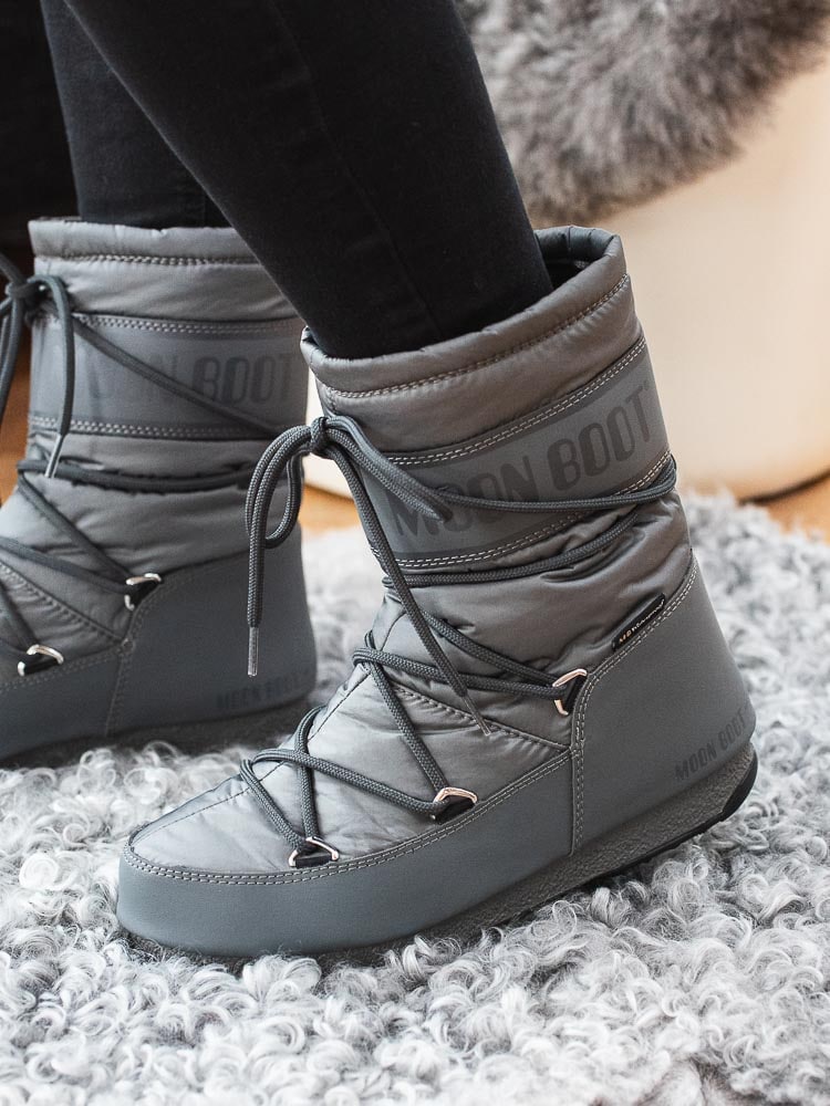 70193015 Moon Boot Mid Nylon WP 965-24009200-006 grå varmfodrade halvhöga vinterstövlar-8