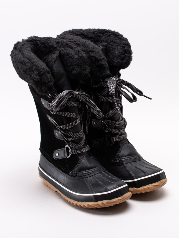 70193018 Bearpaw Denali 2333W-BLACK svarta vinterstövlar med gummerad fot-3