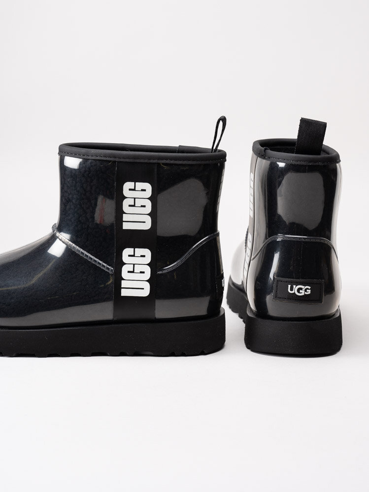 UGG - W Classic Clear Mini - Svarta transparenta fårskinnsfodrade låga vinterstövlar