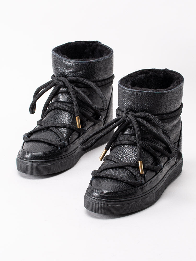 Inuikii - Sneaker Full Leather - Svarta vinterstövlar i skinn