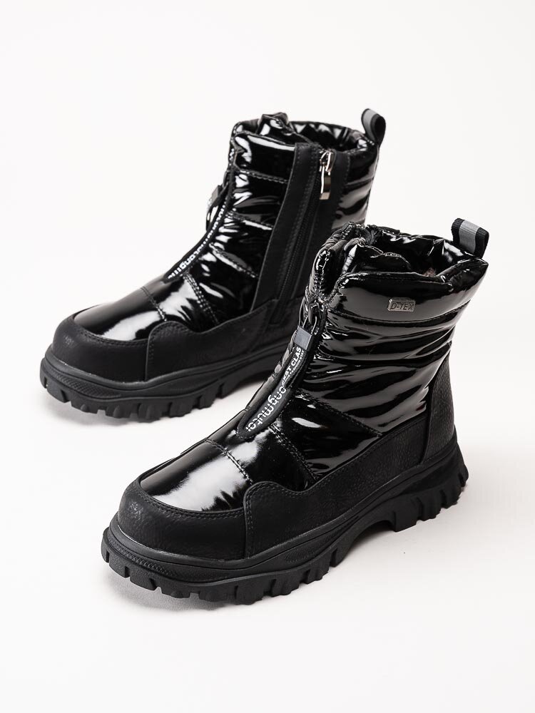 Duffy - Svarta varmfodrade boots med frontzip