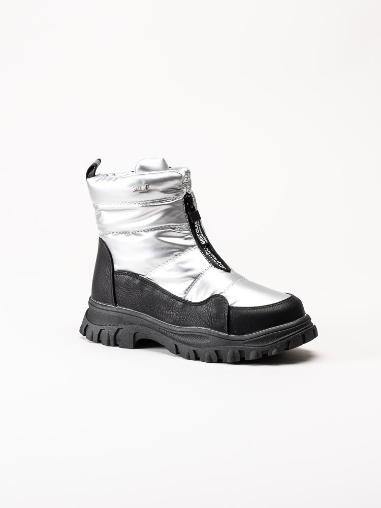 Duffy - Silverfärgade varmfodrade boots med frontzip