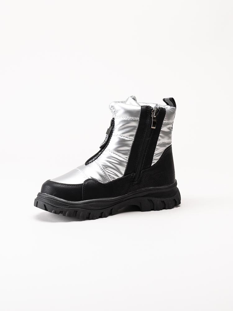 Duffy - Silverfärgade varmfodrade boots med frontzip