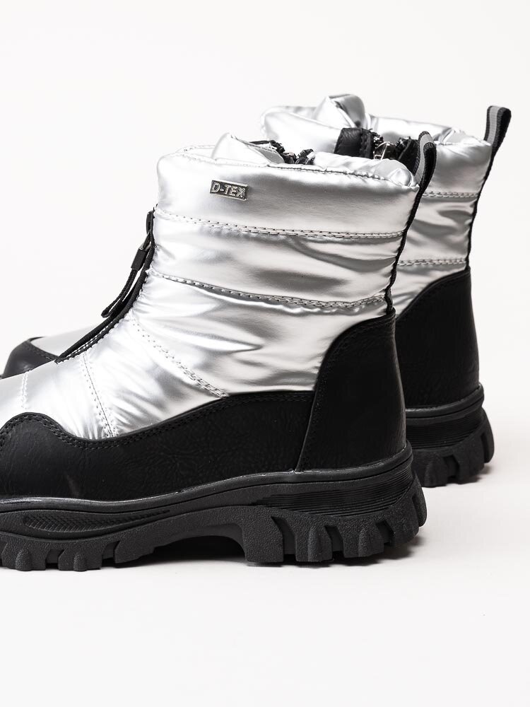 Duffy - Silverfärgade varmfodrade boots med frontzip