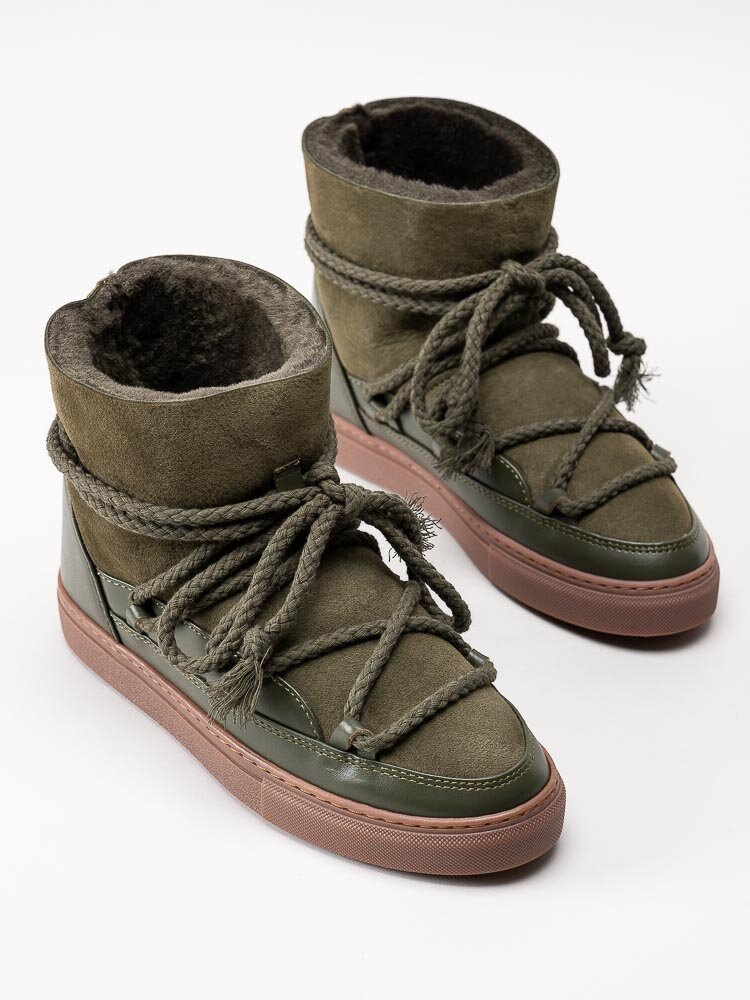 Inuikii - Classic Sneaker - Gröna fårskinnsfodrade boots i mocka