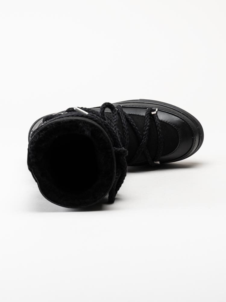 Inuikii - Classic High Laced - Svarta höga fårskinnsfodrade boots i mocka
