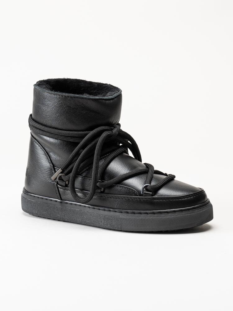 Inuikii - Nappa Sneaker - Svarta fårskinnsfodrade boots i skinn