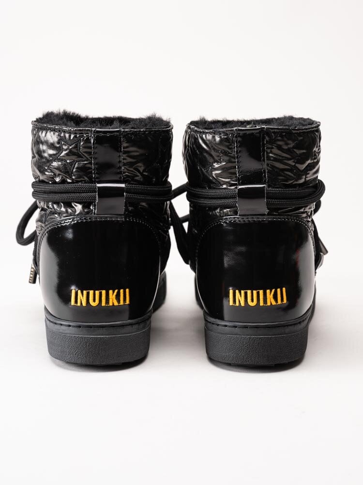 Inuikii - Bomber Star - Svarta fårskinnsfodrade boots