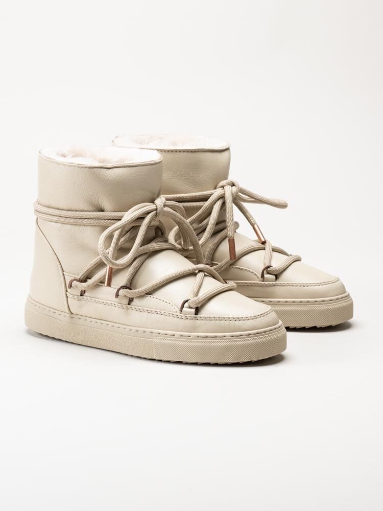 Inuikii - Nappa Sneaker - Off white fårskinnsfodrade boots i skinn