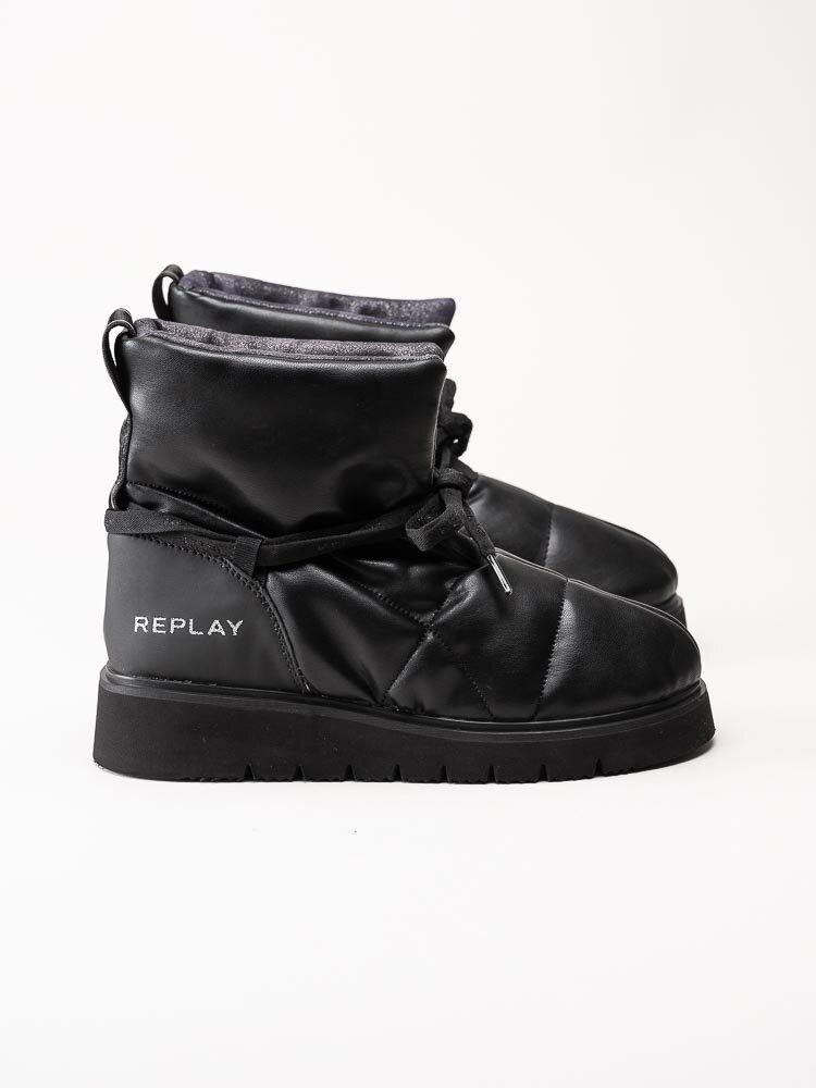 Replay - Melrose Skin - Svarta boots i skinnimitation