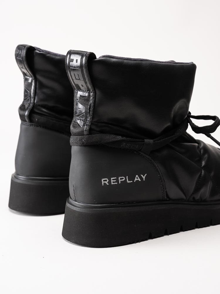 Replay - Melrose Skin - Svarta boots i skinnimitation