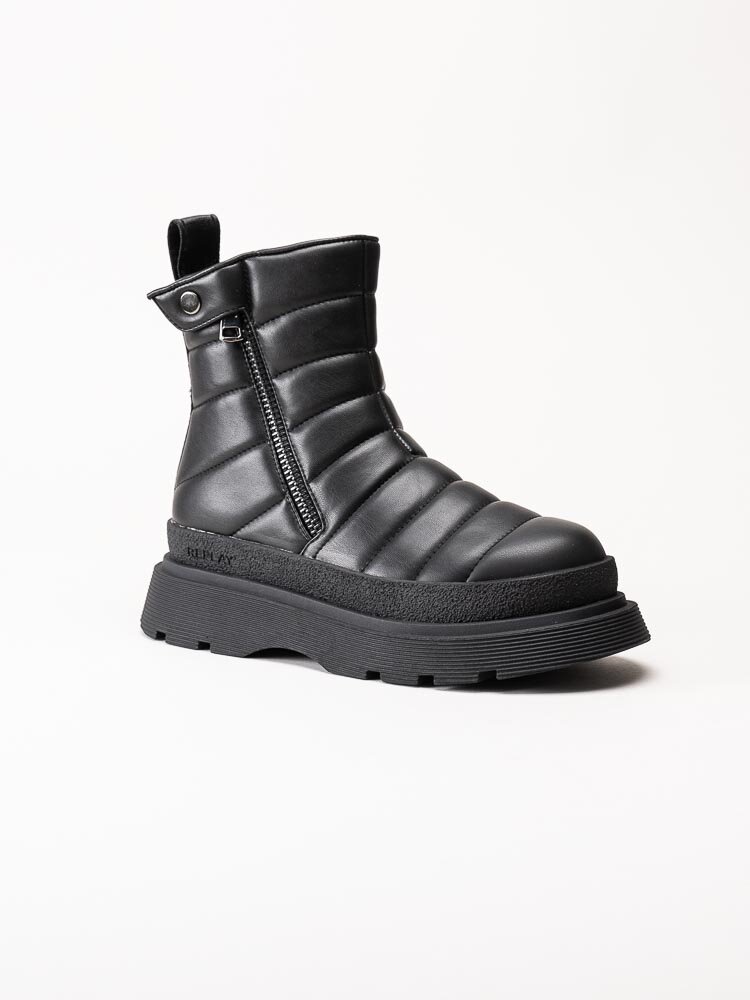 Replay - Arctic Padded - Svarta platåboots i skinnimitation